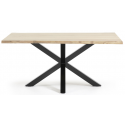 Arya spisebord i egetræ og stål 180 x 100 cm - Hvid/Bleget eg