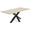 Arya spisebord i egetræ og stål 220 x 100 cm - Hvid/Bleget eg