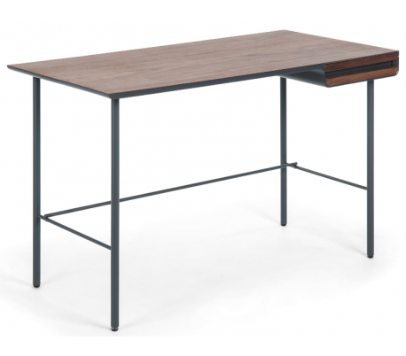 Kamelia sofabord i metal og finér 102 x 56 cm - Sort/Valnød