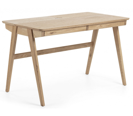 Mahon skrivebord i metal og mdf 120 x 60 cm - Sort/Valnød