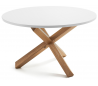 Nori rundt spisebord i egetræ og mdf Ø120 cm - Hvid/Natur