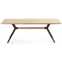 Nack spisebord i egetræ og stål 180 x 100 cm - Sort/Bleget eg
