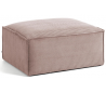 Blok puf til sofa i velour ripcurl 90 x 70 cm - Støvet pink