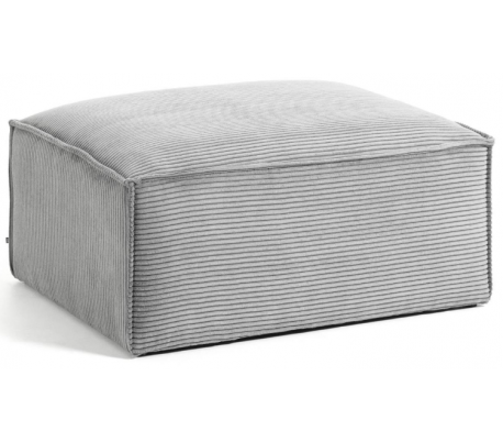 Blok puf til sofa i velour ripcurl 90 x 70 cm - Støvet pink