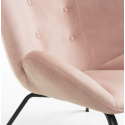 Brida lænestol i velour H82 cm - Sort/Pink