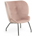 Brida lænestol i velour H82 cm - Sort/Pink