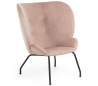 Vernen lænestol i velour H98 cm - Sort/Pink