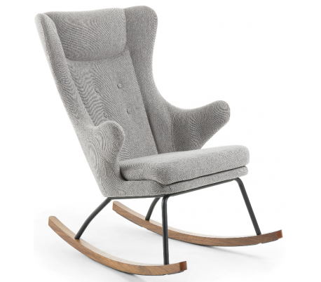 Otilia gyngestol i tekstil H99 cm - Sort/Pink