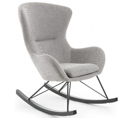 Tresser gyngestol i tekstil H106 cm - Sort/Grå