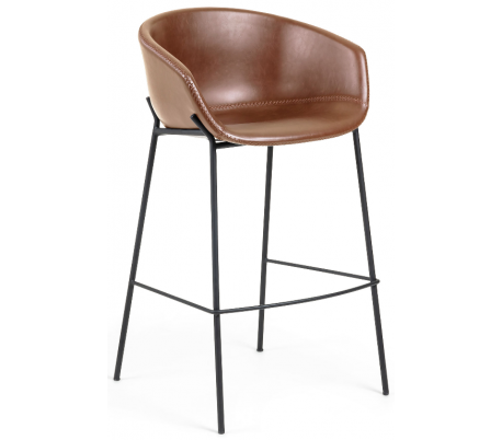 Zadine barstol i uld H99 cm - Sort/Mørkegrøn