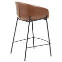 Zadine barstol i PU-læder H99 cm - Sort/Lysebrun