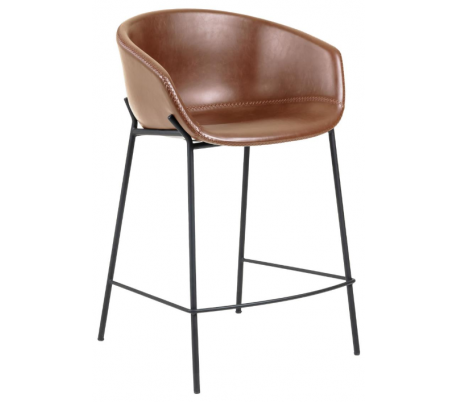 Zadine barstol i PU-læder H99 cm - Sort/Lysebrun