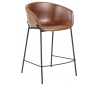 Zadine barstol i PU-læder H90 cm - Sort/Lysebrun