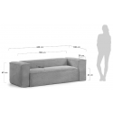 Blok 3-personers sofa i polyester/akryl B240 cm - Beige