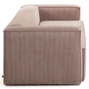 Blok 3-personers sofa i velour ripcurl B240 cm - Grå