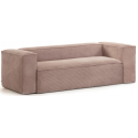 Blok 3-personers sofa i velour ripcurl B240 cm - Grå