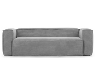 Blok 3-personers sofa i velour ripcurl B240 cm - Grå 2