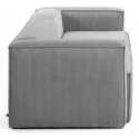 Blok 3-personers sofa i velour ripcurl B240 cm - Grå
