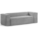 Blok 3-personers sofa i velour ripcurl B240 cm - Grå