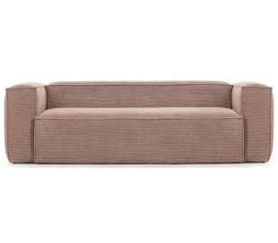 Blok 2-personers sofa i velour ripcurl B210 cm - Grå 2