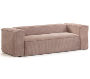 Blok 2-personers sofa i velour ripcurl B210 cm - Grå