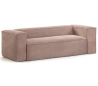 Blok 2-personers sofa i velour ripcurl B210 cm - Pink
