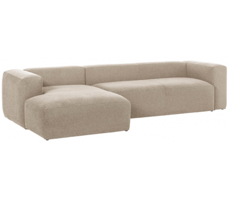 Blok hjørnesofa i polyester/akryl 320 x 230 cm - Beige