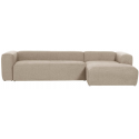 Blok venstrevendt chaiselong sofa i polyester/akryl 330 x 174 cm - Beige