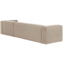 Blok venstrevendt chaiselong sofa i polyester/akryl 330 x 174 cm - Beige