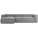 Blok venstrevendt chaiselong sofa i polyester/akryl 330 x 174 cm - Pink