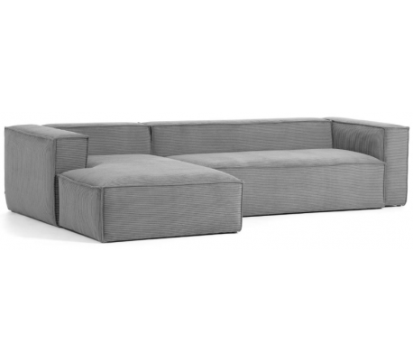 Blok venstrevendt chaiselong sofa i polyester/akryl 330 x 174 cm - Pink