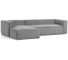 Blok venstrevendt chaiselong sofa i velour ripcurl 330 x 174 cm - Grå