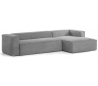 Blok højrevendt chaiselong sofa i velour ripcurl 330 x 174 cm - Grå