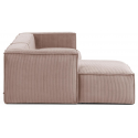Blok venstrevendt chaiselong sofa i velour ripcurl 330 x 174 cm - Grå
