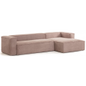 Blok højrevendt chaiselong sofa i velour ripcurl 330 x 174 cm - Grå