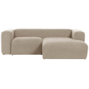 Blok højrevendt chaiselong sofa i polyester/akryl 330 x 174 cm - Beige