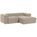 Blok højrevendt chaiselong sofa i polyester/akryl 330 x 174 cm - Beige