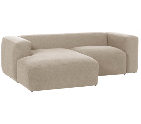 Blok højrevendt chaiselong sofa i polyester/akryl 240 x 174 cm - Beige