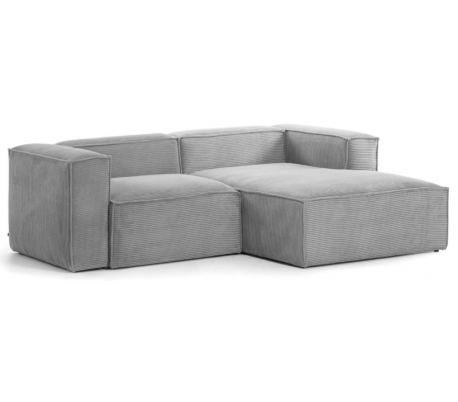 Blok højrevendt chaiselong sofa i polyester/akryl 240 x 174 cm - Pink