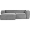 Blok højrevendt chaiselong sofa i velour ripcurl 240 x 174 cm - Grå