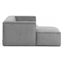 Blok højrevendt chaiselong sofa i velour ripcurl 240 x 174 cm - Grå