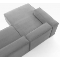Blok højrevendt chaiselong sofa i velour ripcurl 240 x 174 cm - Grå