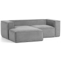 Blok højrevendt chaiselong sofa i velour ripcurl 240 x 174 cm - Grå