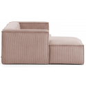 Blok venstrevendt chaiselong sofa i velour ripcurl 240 x 174 cm - Grå