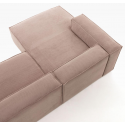 Blok venstrevendt chaiselong sofa i velour ripcurl 240 x 174 cm - Grå