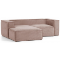 Blok venstrevendt chaiselong sofa i velour ripcurl 240 x 174 cm - Grå