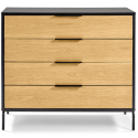 Taiana kommode i mdf og egetræsfinér B100 cm - Natur