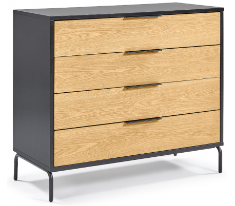 Taiana kommode i mdf og egetræsfinér B100 cm - Natur