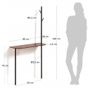 Belgrad garderobe i metal og mdf H175 cm - Hvid/Natur