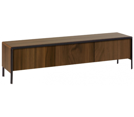 Nadyria tvbord i metal og finér B180 cm - Sort/Natur